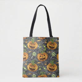 FUNNY HALLOWEEN PUMPKINS SPIDER WEBS CANDY TASCHE