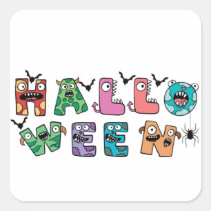 Funny Halloween Quadratischer Aufkleber