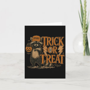 Funny Halloween Raccoon Kostüm Meme Trick or Ferry Karte