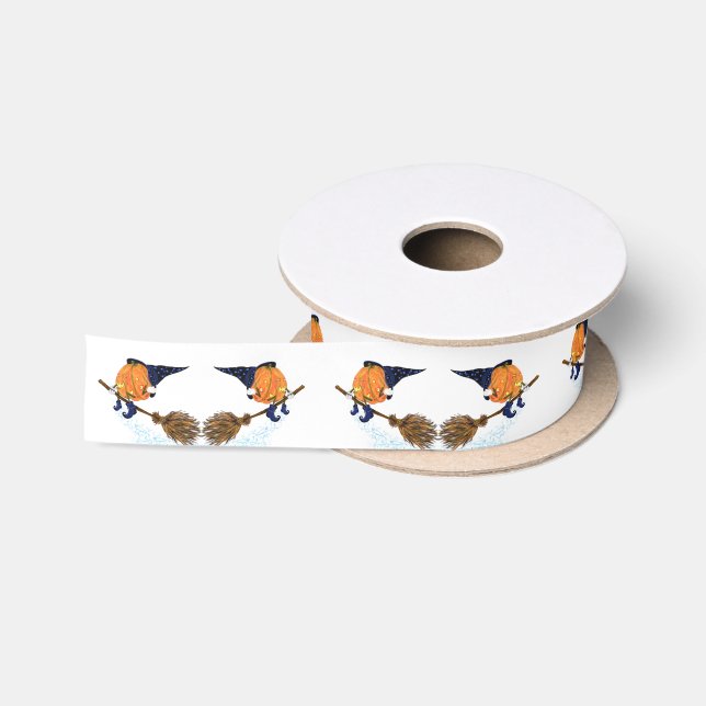 Funny Halloween Ribbon Flying Hexenkürbis Satinband (Spule)
