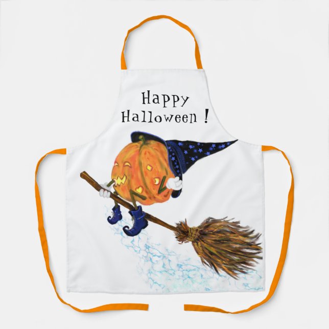 Funny Halloween Schürze Hexenkürbis (Vorderseite)