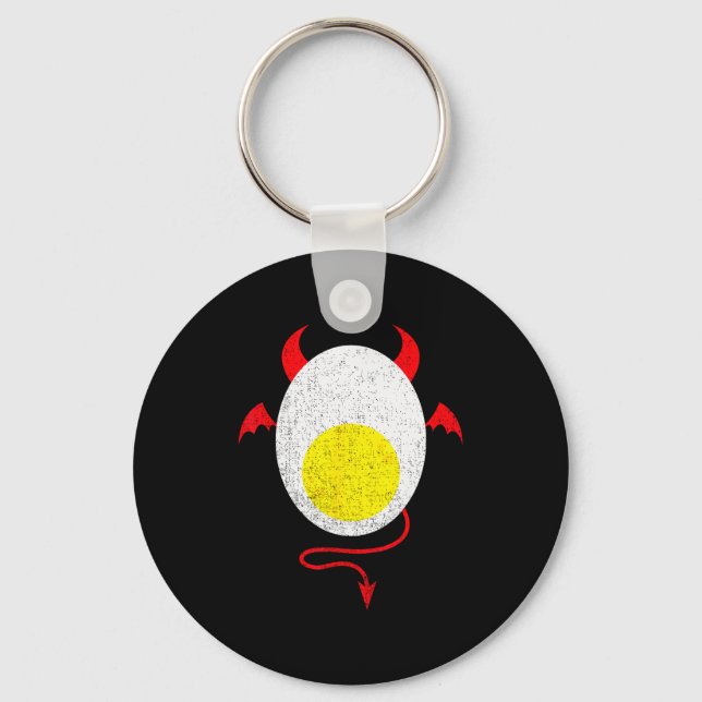 Funny Halloween Shirt Devil Egg Yolk Food Lover La Schlüsselanhänger (Vorderseite)