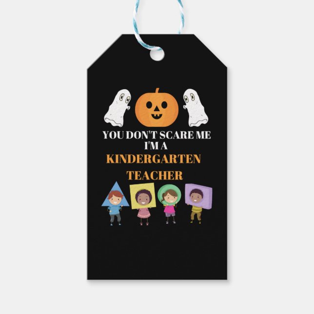 Funny Halloween Shirt - Kindergarten Lehrer Geschenkanhänger (Vorderseite)