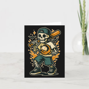 Funny Halloween Skeleton Baseball Kostüm Grafik Karte