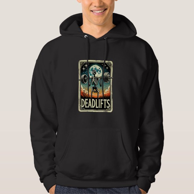 Funny Halloween Skeleton Deadlift Trainingsgewicht Hoodie (Vorderseite)
