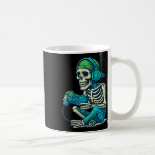 Funny Halloween Skeleton Gamer Boys Men Video Game Kaffeetasse
