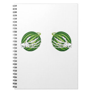 Funny Halloween Skeleton Hands Holding Melons Notizblock
