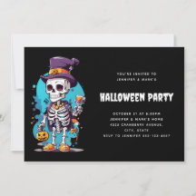 Funny Halloween Skeleton mit Top Hat