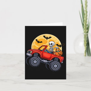 Funny Halloween Skeleton Monster Truck Kids Boys T Karte