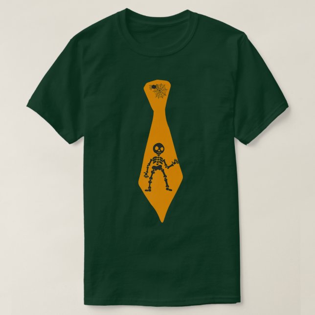 Funny Halloween Skeleton Spider Krawatte T Spooky  T-Shirt (Design vorne)