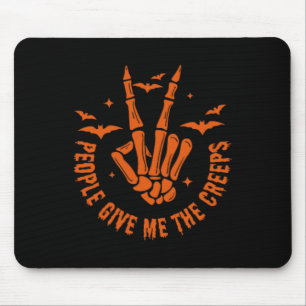 Funny Halloween Skeletts Handfall Leute geben mir Mousepad