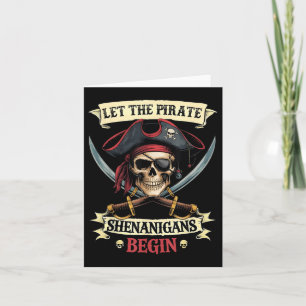 Funny Halloween Skull Ließ The Pirate Shenanigans  Karte
