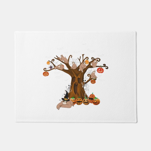 Funny Halloween Sloth Spooky Halloween Tree Fußmatte (Vorderseite)