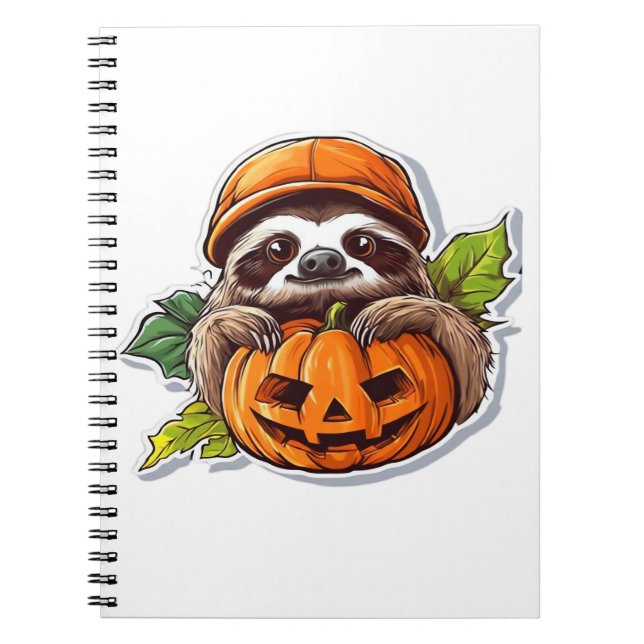 Funny Halloween Sloth Sticker Klassischer T - Shir Notizblock (Vorderseite)