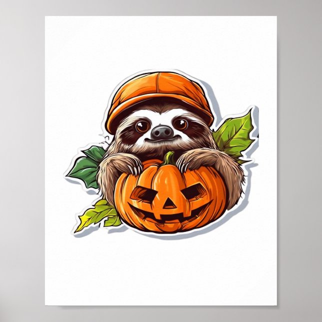 Funny Halloween Sloth Sticker Klassischer T - Shir Poster (Vorne)