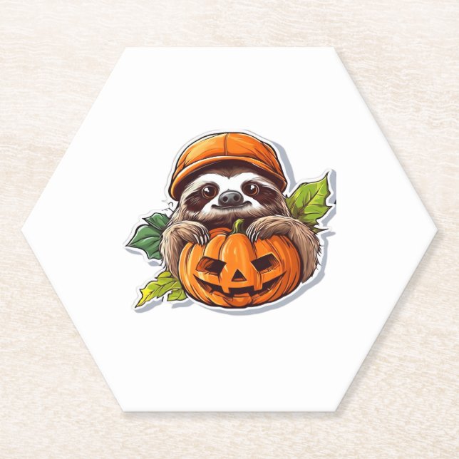 Funny Halloween Sloth Sticker Klassischer T - Shir Untersetzer (Vorderseite)