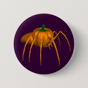 Funny Halloween Spider Button
