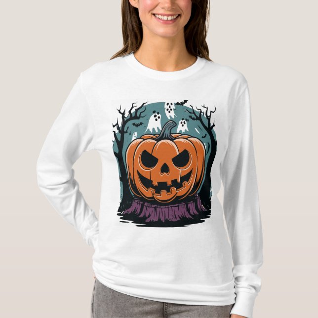 Funny Halloween Spooky Pumpkin T-Shirt (Vorderseite)