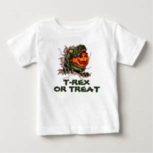Funny Halloween T-rex Kopf isst Kürbis Baby T-shirt