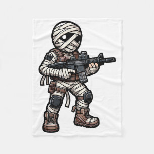 Funny Halloween Tacmy Mummy Army Men Veteran Co Fleecedecke