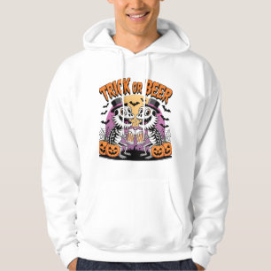 Funny Halloween Trick oder Bierskelette Hoodie