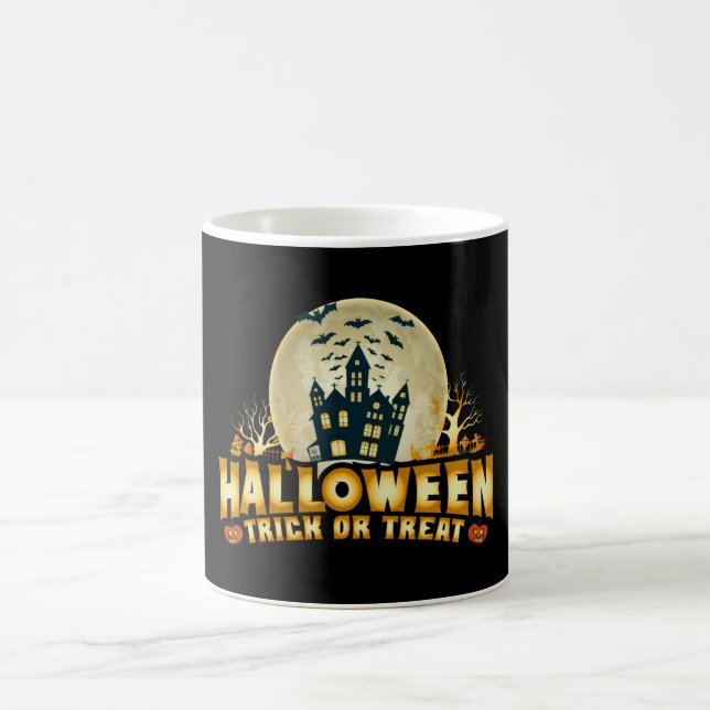Funny Halloween Trick oder Treat Beängstigend Kaffeetasse (Mittel)