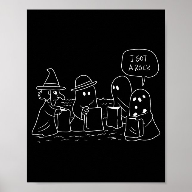 Funny Halloween Trick-or-treating Clic Ghosts Got  Poster (Vorne)