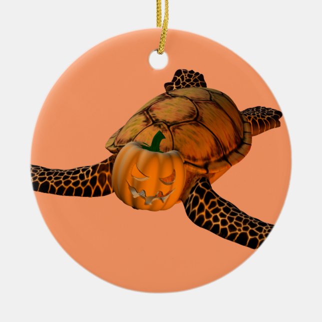 Funny Halloween Turtle Keramikornament (Vorne)