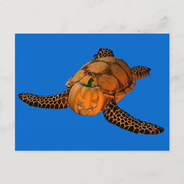 Funny Halloween Turtle Postkarte (Vorderseite)