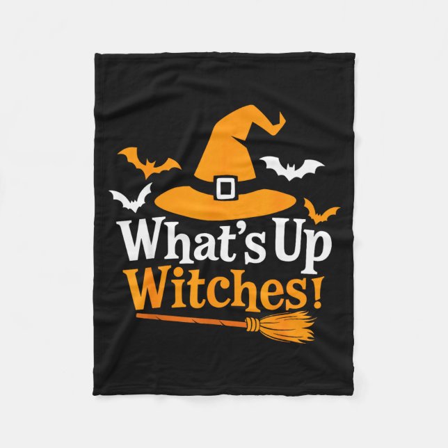 Funny Halloween Witch Costume What's Up Witches  Fleecedecke (Vorderseite)