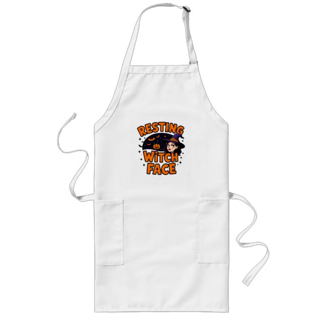 Funny Halloween Witch Design - Resting Witch Face Lange Schürze (Vorne)