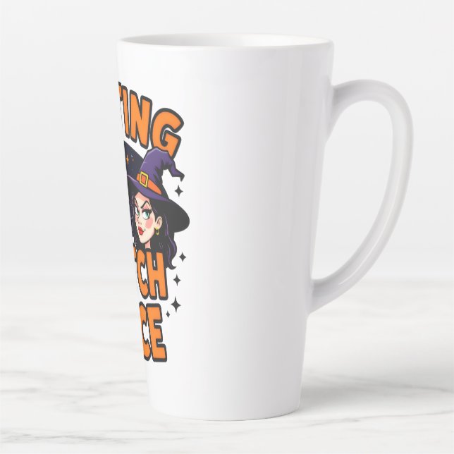Funny Halloween Witch Design - Resting Witch Face Milchtasse (Rechts)