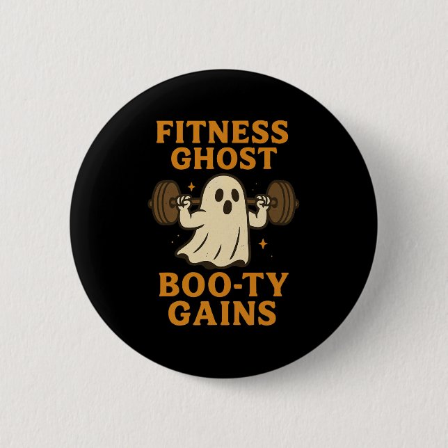 Funny Halloween Workout Ghost Gym Joke For Hintern Button (Vorderseite)