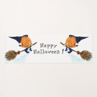 Funny Halloween Yoga Mat mit Hexenkürbis