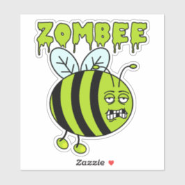 Funny Halloween Zombie Bee Character Aufkleber