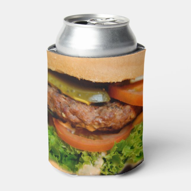 Funny Hamburger Cheeseburger überall in Print Food Dosenkühler (Kanne Vorderseite)
