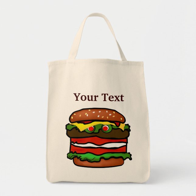 Funny Hamburger Lebensmittelgeschäft Tote Tasche (Vorne)