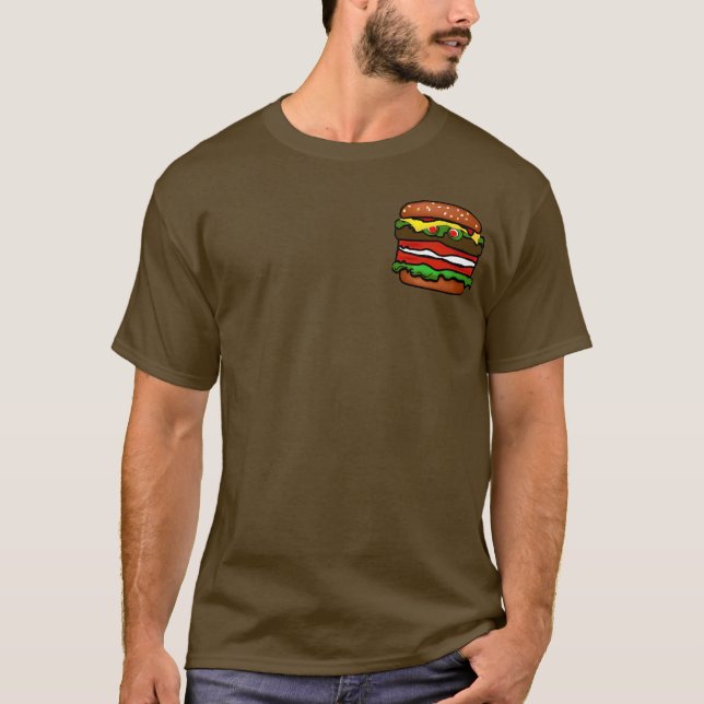 Funny Hamburger Mens Brown T - Shirt (Vorderseite)