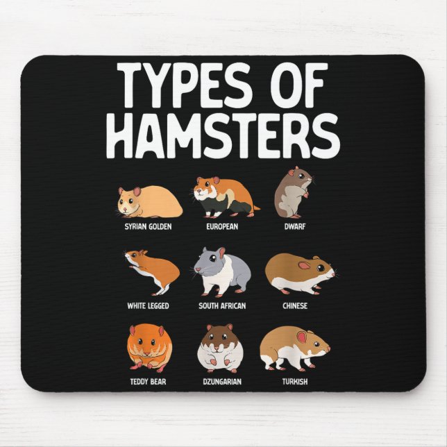 Funny Hamster Art For Men Women Boys Girls Hamster Mousepad (Vorne)