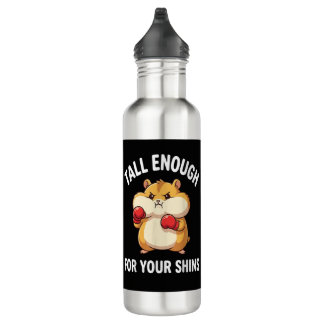 Funny Hamster Boxing Tall Enough for Your Shins  Edelstahlflasche