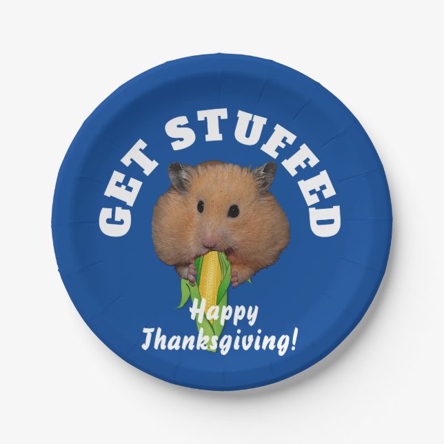 Funny Hamster Erntedank Pappteller (Vorderseite)