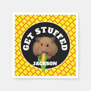 Funny Hamster "Get Stuffed" Serviette