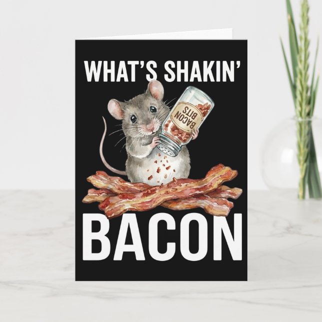 Funny Hamster What's Shakin' Bacon Breakfast Karte (Vorderseite)