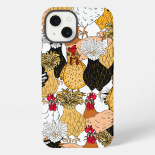 Funny Hand Drawn Cartoon Chickens Case-Mate iPhone Hülle
