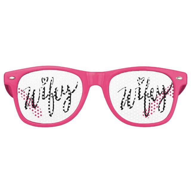 Funny Hand gemietet WIFEY Hochzeitsfeier Schattier Sonnenbrille (Vorderseite)