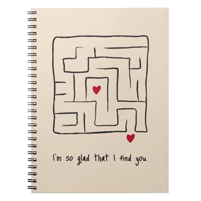 Funny Hand gezeichnet Maze Notebook Valentine Gesc Notizblock (Vorderseite)