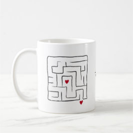 Funny hand gezogen Maze niedlich Valentine's Day G Kaffeetasse