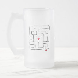 Funny hand gezogen Maze niedlich Valentine's Day G Mattglas Bierglas