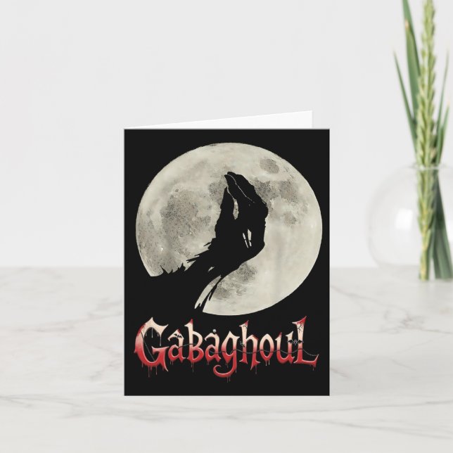 Funny Hand Moon Gabagool Halloween Karte (Vorderseite)