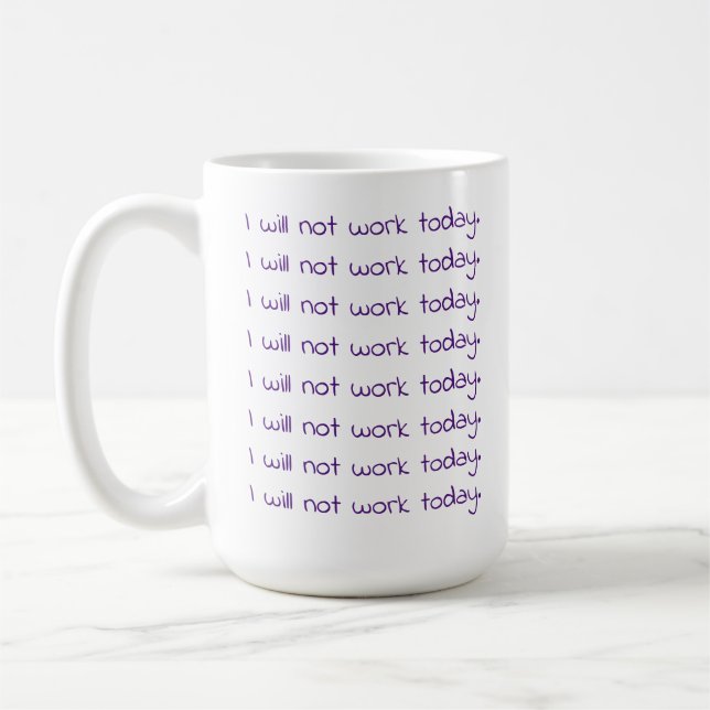 Funny Handgeschriebener Lila Text Workaholic Kaffeetasse (Links)